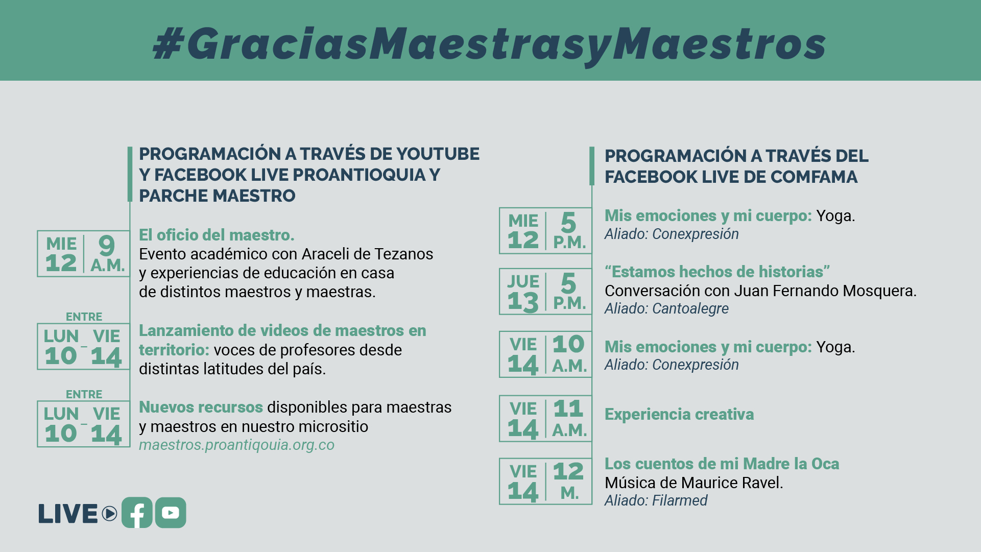 Programación semana del maestro